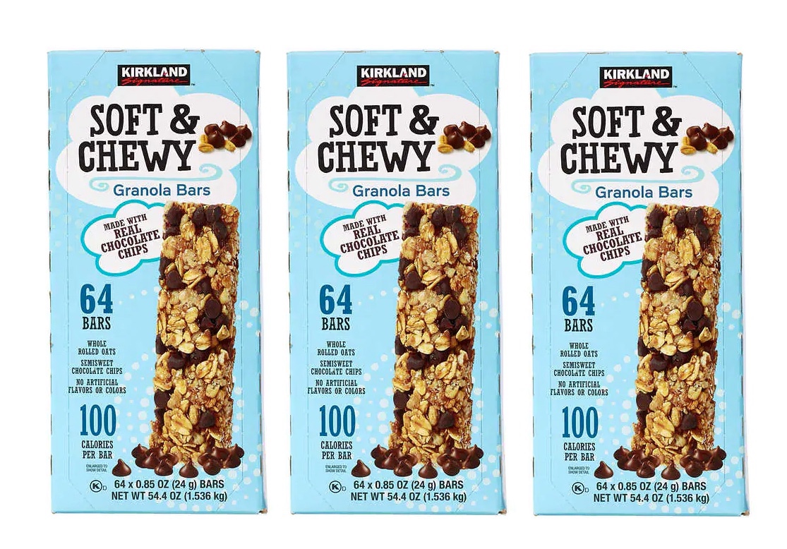 Kirkland Signature Soft & Chewy Granola Bars, 0.85 oz, 64count 3PK