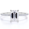 thumbnail image 1 of JeenMata Anillo de Compromiso Solitario de Talla Esmeralda de 1,75 Quilates en Oro Blanco de 18 K sobre Plata, 1 of 5