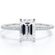 thumbnail image 1 of JeenMata Anillo de Compromiso Solitario de Moissanita de Corte Esmeralda de 1,25 Quilates en Oro Blanco de 18 K sobre Plata, 1 of 6
