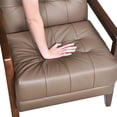thumbnail image 5 of Modern Brown Leather Upholstered Chair / Suitable for Primary Living Spaces, 5 of 6