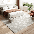 thumbnail image 2 of Bestier Rectangle Geometric Machine Braided Polypropylene Area Rug in Ivory, 3"x5", 2 of 8