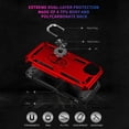 thumbnail image 6 of Shockproof iPhone 15 Cover Built-in 360° Rotate Ring Stand Phone Cover Case with Tempered Glass Screen for iPhone 15 6.1", Red, 6 of 8