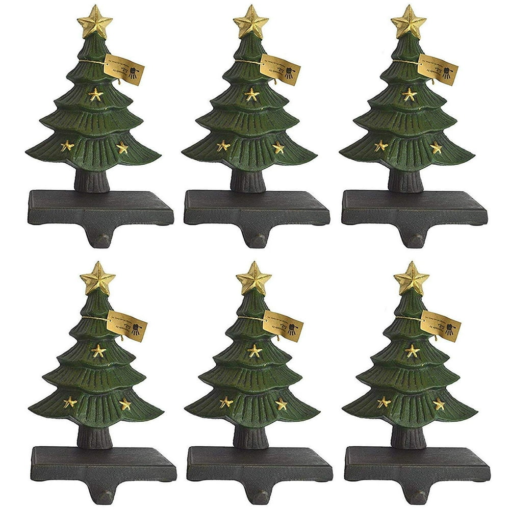 LuLu Decor, Cast Iron Decorative Christmas Tree Stocking Holder, Solid