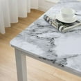 thumbnail image 5 of HAOXIT  Elastic Edge Fitted Square Tablecloth, Marble Pattern Printed on Elastic Polyester Table Cover, for Outdoor Patio and Indoor Kitchen Dining Party, Fit for Square Table 40*40, 5 of 8