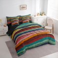 thumbnail image 2 of Feelyou Retro Stripes Twin Bedding Sets 7pcs, Abstract Line Bedding Comforter Set, 2 of 7
