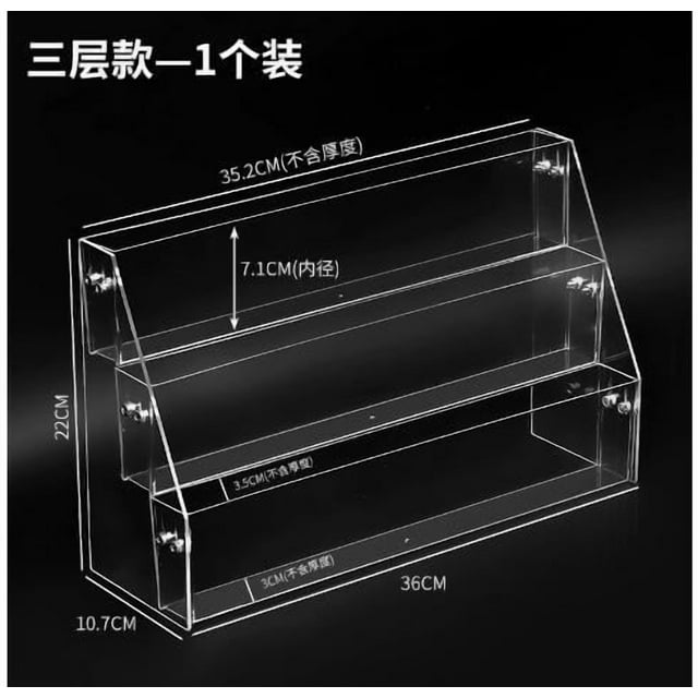Miangastore Acrylic Card Display Stand Multi-Functional Clear Sticker Holder Tiered Card Storage Rack for Desk Transparent Badge Organizer for Office Store