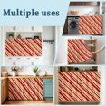 thumbnail image 6 of Red Brown Striped Sink Skirt for Bathroom, Self-Adhesive Under Sink Curtain, Modern Geometric Minimalist Lines Hide Pipes & Storage Fabric Cabinet Skirt Cover for Kitchen Laundry 32"x55", 6 of 8