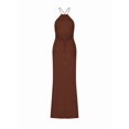 thumbnail image 5 of Womens Sleeveless Knit Beach Dress Spaghetti Strap Backless Maxi Gown Vacation Summer Slip Dress Dark Khaki M, 5 of 10