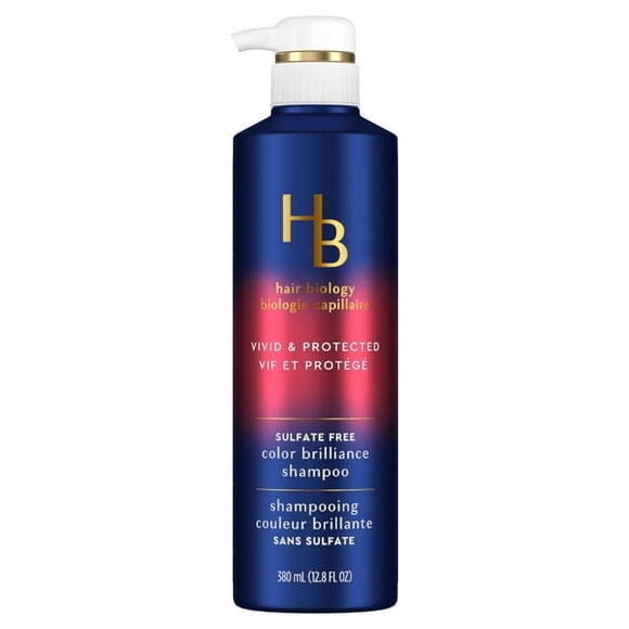 Hair Biology Biotin Color Brilliance Sulfate Free Shampoo, Protects From Damage, Dullness, For Coarse, Gray and Color-Treated Hair