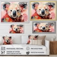 thumbnail image 4 of Designart "Floral Koala in Pink and Green III" Animals Framed Wall Art Decor - Modern Farmhouse Green Koala Bedroom Framed Canvas Wall Art, 4 of 6