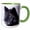 Green/White, variant on 3drose, Black Timber Wolf Snarling, Canus Lupus - Na02 Dno0314 - David Northcott, 15oz Two-tone Blue Mug