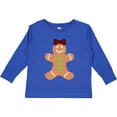 thumbnail image 3 of Inktastic Cute Gingerbread Girl with Red Plaid Bow Boys or Girls Long Sleeve Toddler T-Shirt, 3 of 5