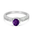 thumbnail image 6 of 14k White Gold Oval Amethyst And Diamond Ring, 6 of 6