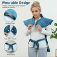 thumbnail image 3 of Heating Pad with Massager for Back Pain Relief 24 x35inch,Auto-Shut Off, 2 Heat Settings Wearable Heating Pad Wrap,Machine Washable,Teal, 3 of 7