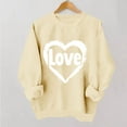 thumbnail image 2 of Uaswgudfs Women's Valentine's Day Crewneck Sweatshirt - Loose Fit Long Sleeve Casual Pullover with Brushstroke Heart Print, Valentine Graphic Top for Women, 2 of 6