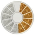 thumbnail image 2 of UDIYO Silver and Golden Nail Art Mini Beads Balls 3D DIY Decoration Wheel Manicure, 2 of 7
