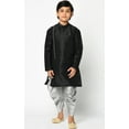 thumbnail image 2 of Black, Traditional Silk Kurta Pajama Set for Boys, Cultural Wear, 2 of 3