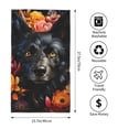 thumbnail image 2 of Fotbe Colorful Floral Black Dog Toalla Premium con Patrón, Toalla de Microfibra de Secado Rápido, Ligera y Altamente Absorbente (27.5x16in), Ideal para Uso Diario, 2 of 6
