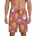 thumbnail image 1 of Custom Print Men Manga Garfields Cartoon Anime Cat Pattern Pajama Bottoms Sleepwear Pjs Sleep Shorts with Pockets, 1 of 7