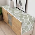 thumbnail image 4 of Sage Green Geometric Table Runner - 60 Inch Long, Kitchen Dining Table Runner Dresser Scarves, Moroccan Chic Abstract Plaid Art Farmhouse Decor for Coffee Tables Wedding Party Banquet, 4 of 8