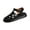Black, variant on Sandals Women Hollow-Out Platform Thick Sole Round Closed-Toe Buckle Roman Sandals Summer Comfortable Breathable Ankle Strap Anti-Skid Walking Shoes White 42(US-9)