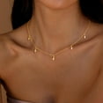 thumbnail image 2 of Turandoss 14K Gold Plated Cubic Zirconia Necklace for Women 14K Gold Plated Non Tarnish Cute Choker Necklaces Cubic Zirconia Station Necklaces Wedding Prom Bridesmaids Gifts Necklace for Women Her, 2 of 7