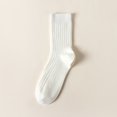 thumbnail image 5 of CUZIBR Fluffy Socks Fashionable Thick Stockings Solid Colors Soft Comfortable Leisure Cotton Crew Socks Breathable Lightweight Footwear,White,One Size, 5 of 5