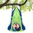thumbnail image 1 of Gymax 40'' Kids Hanging Chair Swing Tent Set Hammock Nest Pod Seat Green, 1 of 10