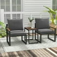 thumbnail image 4 of GVN Backyard Furniture Sets,Outdoor Furniture Sets,5 Pieces Aluminum Frame Weatherproof Outdoor Conversation Set with Soft Cushions-Gray, 4 of 10