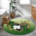 thumbnail image 3 of Round Rugs 3Ft, St. Patrick's Day Round Area Rug Washable Indoor Throw Carpet, Spring Shamrock Gold Leopard Love Ombre Green Small Non Slip Circle Rug for Bedroom Living Room Home Decor Aesthetic, 3 of 8