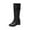 Black, variant on jsaierl Women Boots High Heel Shoes Pointed Toe Winter Casual Soild Mid-Calf Zip Boots Pleated Knight Boots Height Increase