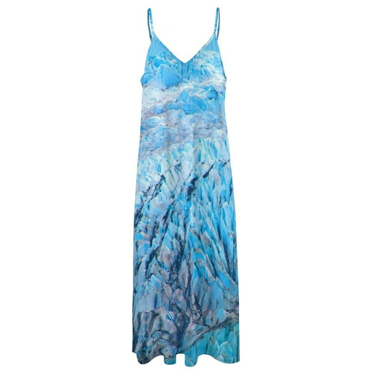 Blue Glacier Ice Alaska Sleeveless Dress women long dresses dresses for  women luxury designer party evening dress woman - Walmart.com
