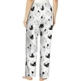 thumbnail image 4 of PISONIC Head of Cat Printed Women's Pajama Pants, Comfy Pajama Bottoms With Pockets&Drawstring, 4 of 7