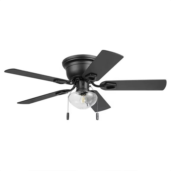 Honeywell Halle 42 Inch Indoor LED Ceiling Fan with Pull Chain, Matte Black