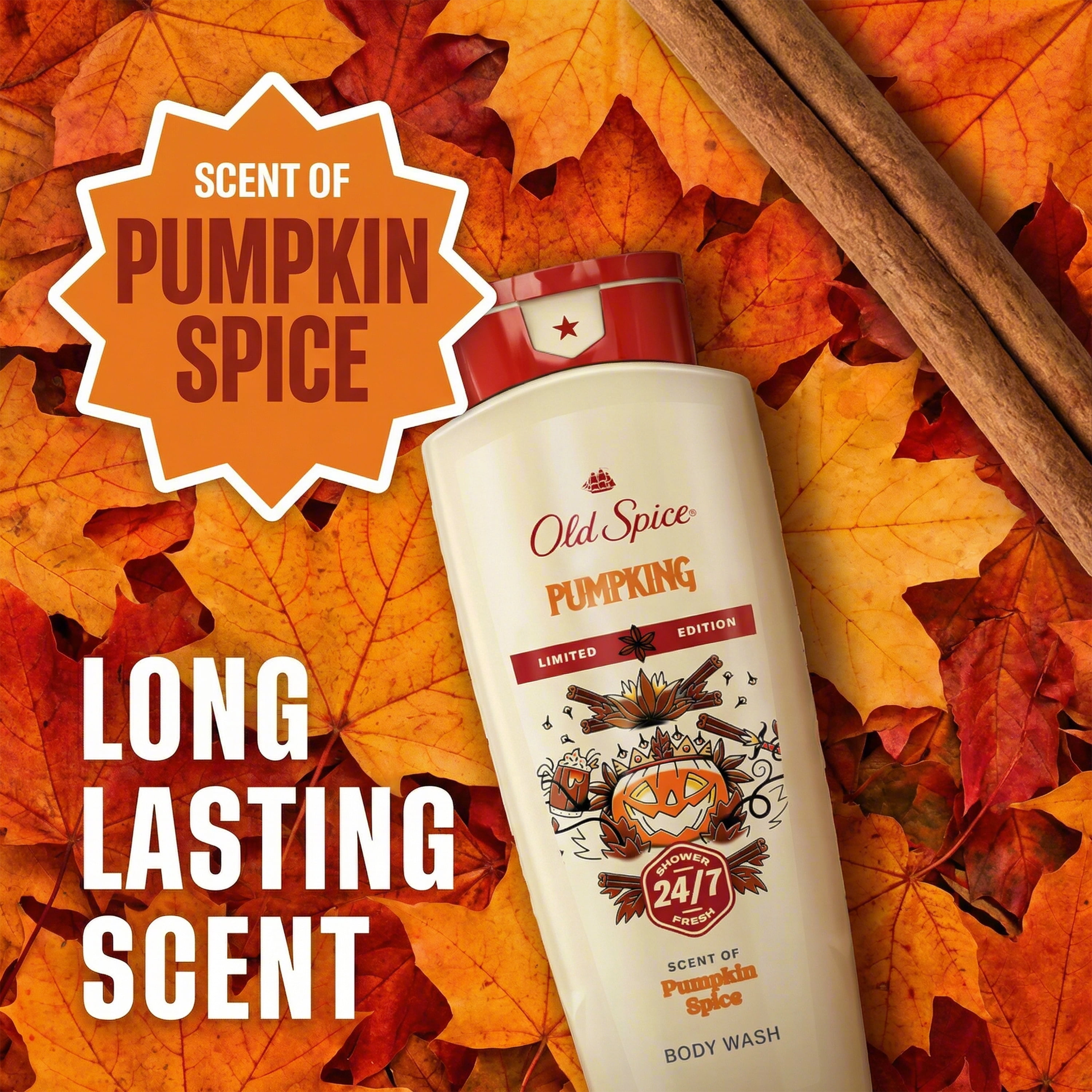 Old Spice Men's Body Wash, Pumpking, Scent of Pumpkin Spice, Long Lasting, Cleanse & Refresh, 16 fl oz