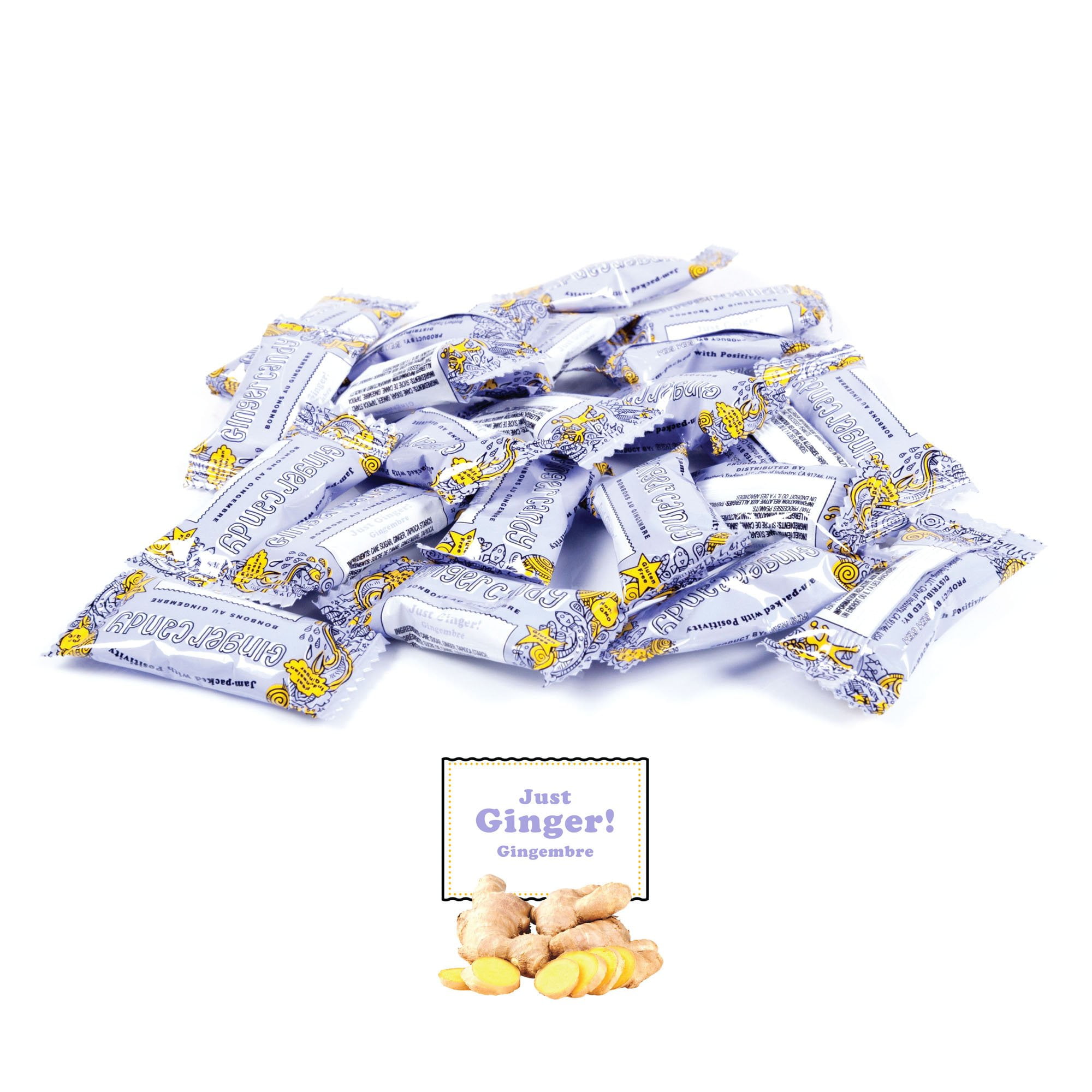 Gem Gem Ginger Candy Chewy Ginger Chews 1 Pound Bulk Pack Original