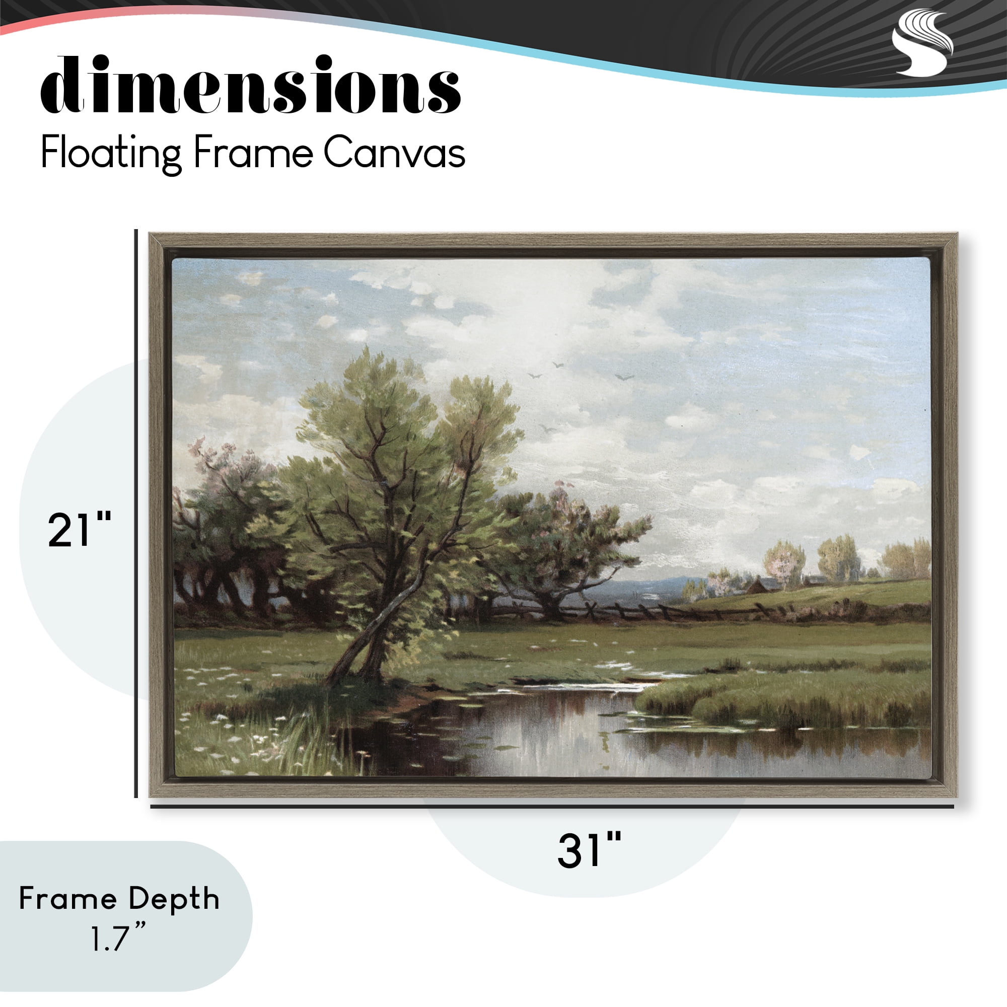 Stupell Industries Ecstatic Spring Landscape Brown Framed Floater Canvas Wall Art, design by Lula Bijoux & co.