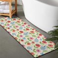 thumbnail image 2 of Pioneer Flower Floral Print Pattern Bathroom Rugs Mat, Non Slip Microfiber Bathroom Rug with Rubber Backing, Soft Mats for Bathroom Floor Tub Shower, 17"x47", 2 of 5