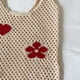 thumbnail image 2 of Bolso de hombro de gran capacidad de punto Bolso de mano de flores huecas de malla (albaricoque), 2 of 5