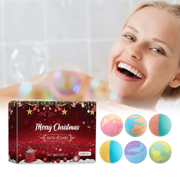HYLLai Christmas Bath Salt Balls, Soothe Body and Mind with Long-Lasting Floral Fragrance, Perfect for Holiday Relaxation and Gift Giving