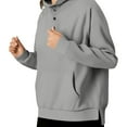 thumbnail image 5 of Lenago Womens Hoodies Winter Long Sleeve Button Collar Drawstring Pullover Tops Sweatshirt, 5 of 8