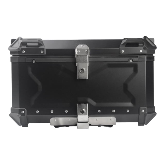 Baúl genérico Zulema para motocicleta de aluminio para guardar el equipaje 80L Negro