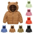 thumbnail image 4 of Atogsazn Toddler Baby Boy Puff Jacket Kids Casual Zip Up Long Sleeve Hoodie Winter Clothing Outerwear Tops 07-Brown 4-5 Years Fashion, 4 of 4