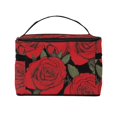 thumbnail image 3 of Yiaed Rose Flowers Print Makeup Bag Travel Cosmetic Bags for Women Girls Zipper Pouch Makeup Organizer, 3 of 4
