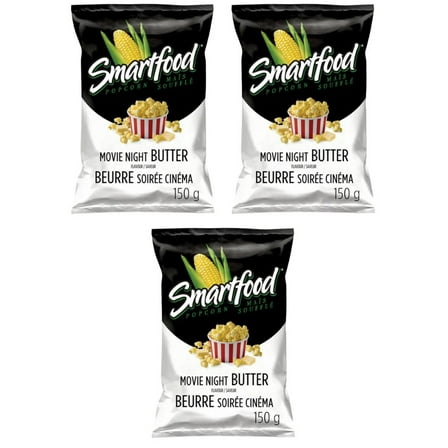Smartfood Movie Night Butter Flavor Seasoned Popcorn, 150g (3 Pack)
