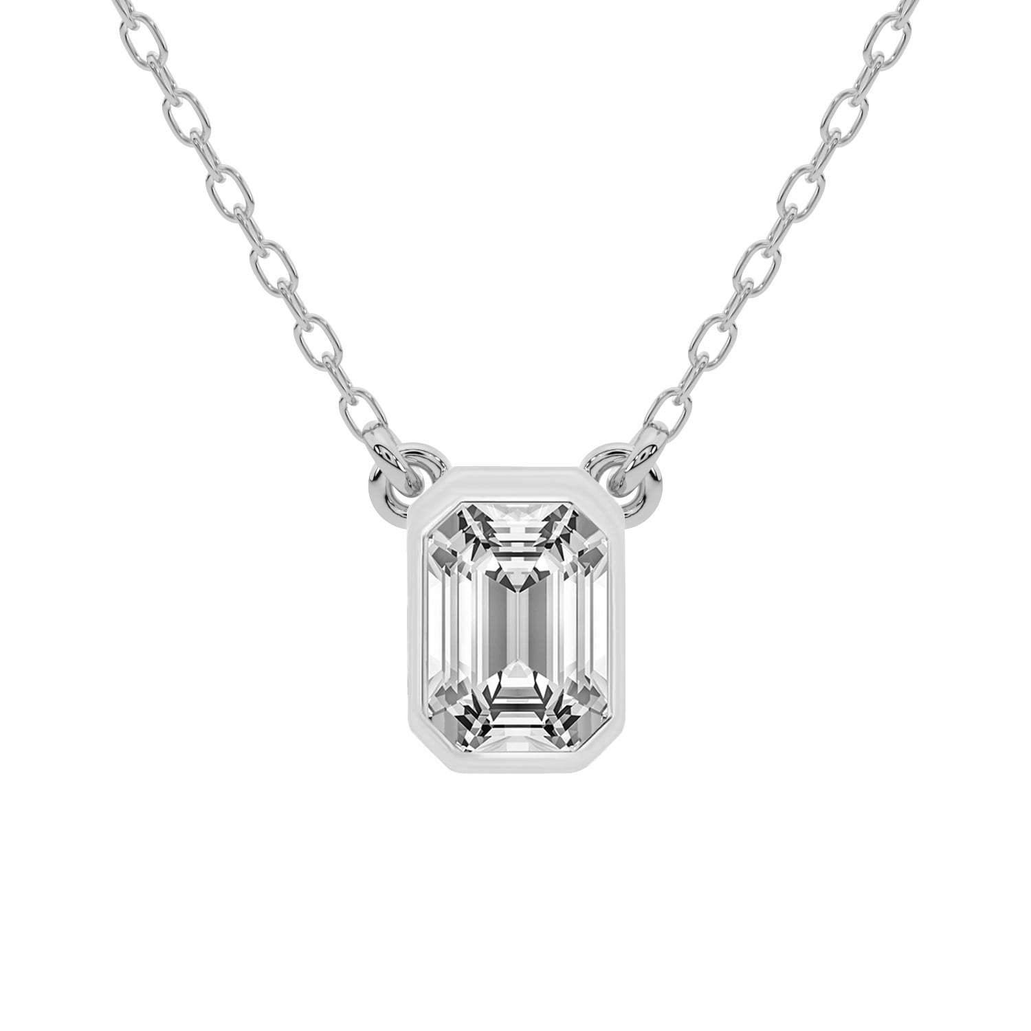 Diamond Pendant Necklace For Women 2 Carat IGI Certified Emerald