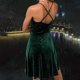 thumbnail image 4 of Moda mujer Casual sólido Sexy cuello en V sin mangas fruncido vestido largo Fridja  hjkh5816, 4 of 8