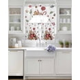 thumbnail image 3 of Christmas Gingerbread Swag Kitchen Curtains Sets for Windows 24 Inch Length, Winter Xmas Balls Candy Pine Leaf Short Window Curtain Panels Swags Valances and Tiers 3 Piece Set for Cafe/Dining Room, 3 of 5