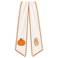 thumbnail image 5 of Clearance Gunhay Fall Pumpkin Monogram Wreath Sash, 64" Halloween Pumpkin Wreath Sash Fall Thanksgiving Bow Farmhouse Ribbon, Soft Cotton Feel Fabric Raised Embroidery Scalloped Trim Fall Seasonal, O, 5 of 6