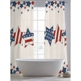 thumbnail image 5 of 4th of July Sheer Curtains 108 Inch Length 2 Panels Set for Living Room/Bedroom, Patriotic Blue Red Star Independence Day Curtain Sheers Drapes Rod Pocket Curtains Window Treatment Set 52''x108''x2, 5 of 7